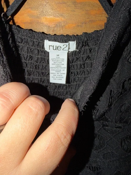 Rue 21 Black Lace Bodice Maxi Dress with Spaghetti Straps-SizeM - Picture 5 of 7